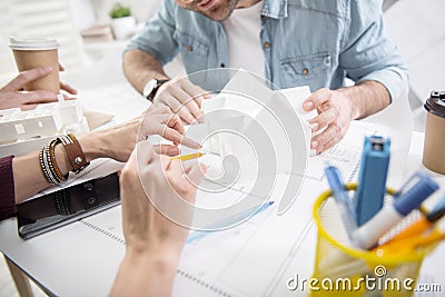 Determined colleagues working on a project Stock Photo