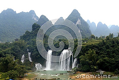 Detian waterfalls in Guangxi, China Stock Photo