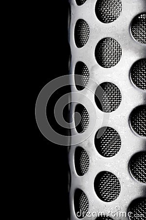 Detil of element strainer which functions as a liquid filter which is generally used in industrial plants. Stock Photo