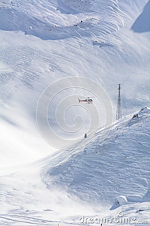 Detonating bell for avalanches prevention Stock Photo