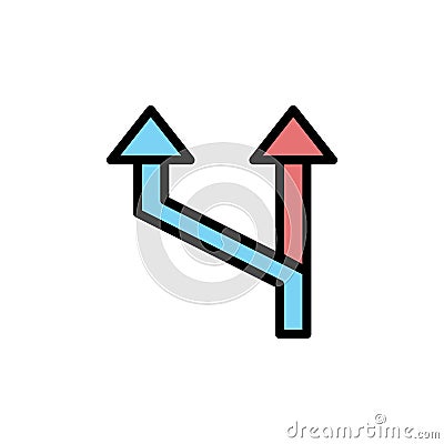 Detour, arrow icon. Simple color with outline vector elements of navigation icons for ui and ux, website or mobile application Stock Photo