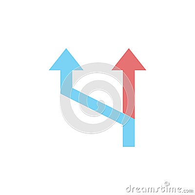 Detour, arrow icon. Simple color vector elements of navigation icons for ui and ux, website or mobile application Stock Photo
