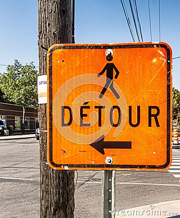 Detour Road Sign Stock Photo