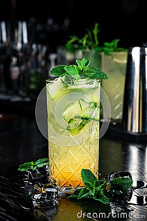 Detox cucumber and mint diet drink, healthy summer cooler Stock Photo