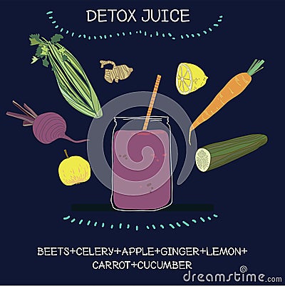 Detox juice Vector Illustration