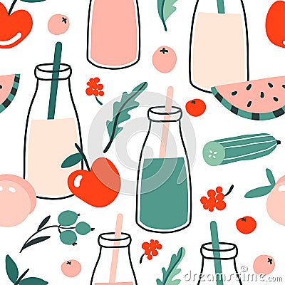 Detox seamless pattern Vector Illustration