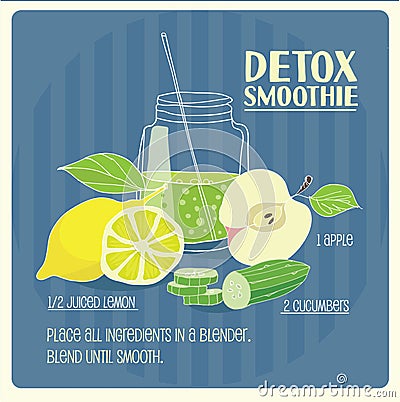Detox smoothie. Vector Illustration