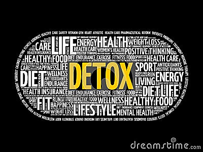 DETOX word cloud collage Stock Photo