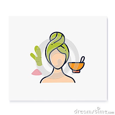 Detoxifying body scrub color icon Vector Illustration