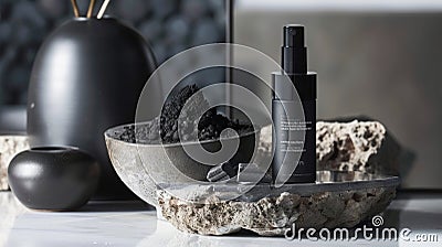 Detoxifying Charcoal Mineral Mist Stock Photo