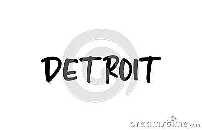 Detroit city handwritten typography word text hand lettering. Modern calligraphy text. Black color Vector Illustration