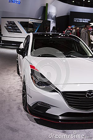 DETROIT - JANUARY 26 :The new 2014 Mazda Club Sport 3 Concept at Editorial Stock Photo