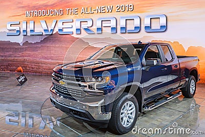 2019 Chevrolet Silverado LT, NAIAS Editorial Stock Photo