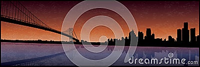 Detroit Michigan Vector Illustration