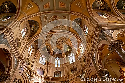 Interior of Saint Mary Roman Catholic Church in Greektown Historic District, Detroit, United States Editorial Stock Photo