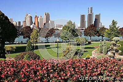 Detroit skyline Stock Photo