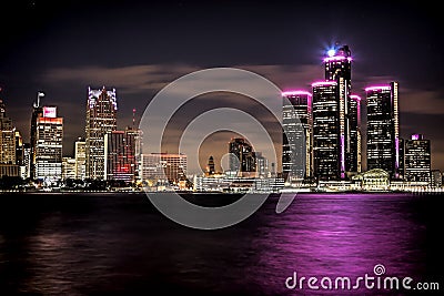 Detroit Skyline Stock Photo