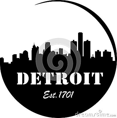 Detroit Skyline Vector Illustration