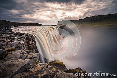Dettifoss waterfall located on the Jokulsa a Fjollum river in Iceland Stock Photo