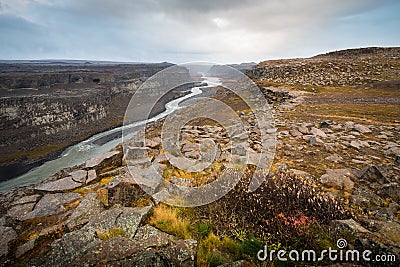 Dettifoss waterfall in North West Iceland Stock Photo