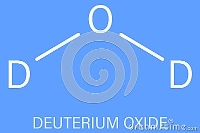 Deuterium oxide or heavy water molecule. Skeletal formula. Vector Illustration