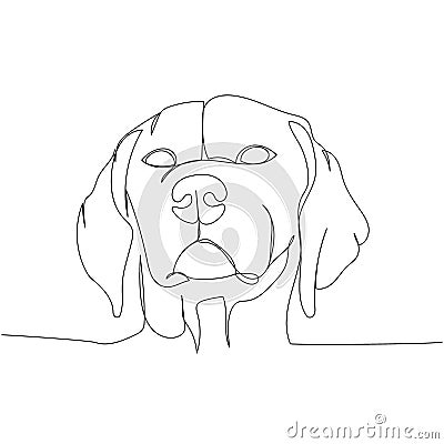 Deutsch Kurzhaar, German Shorthaired Pointer, hunting dog, pointing dog, bird dog one line art. Continuous line drawing Vector Illustration