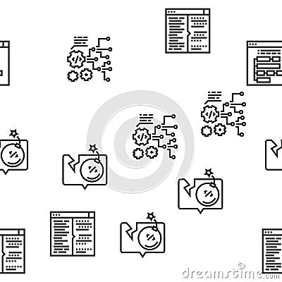 Dev Code Occupation Vector Seamless Pattern Vector Illustration