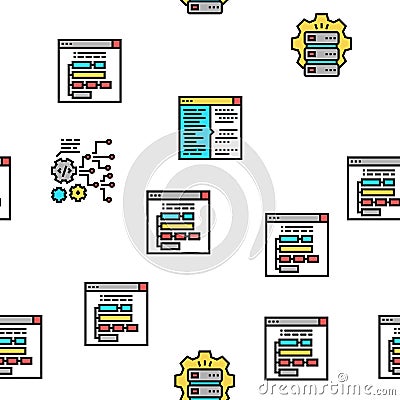 Dev Code Occupation Vector Seamless Pattern Vector Illustration