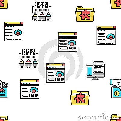 Dev Code Occupation Vector Seamless Pattern Vector Illustration