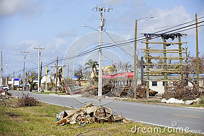 Devastation after Hurricane Irma Florida Keys Editorial Stock Photo