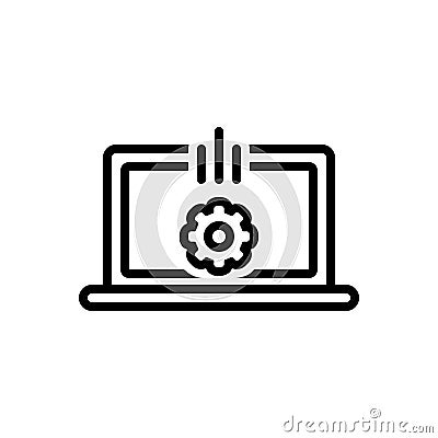 Black line icon for Develop, grow and expand Vector Illustration