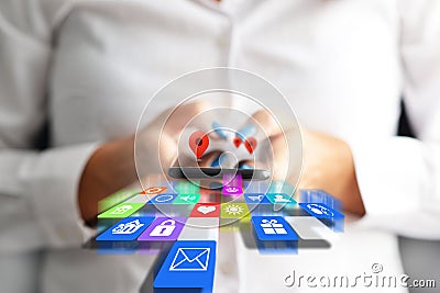 Develop smartphone and tablets apps or web developer job Stock Photo