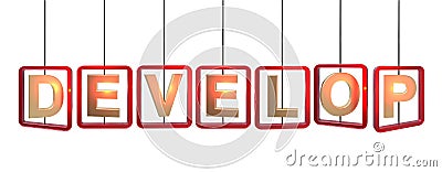 Develop letters hanging Stock Photo