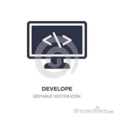 develope icon on white background. Simple element illustration from Computer concept Vector Illustration