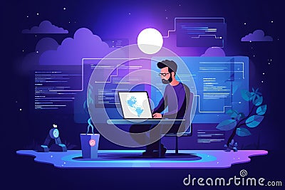 Developer Creating Responsive Web Design Stock Photo