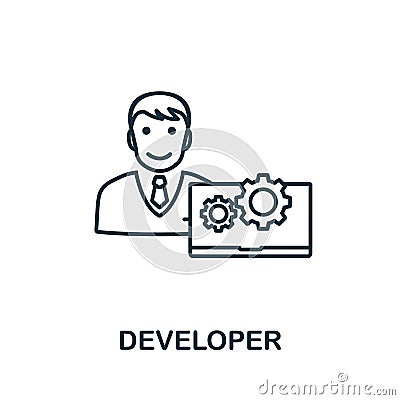 Developer icon. Simple element from agile method collection. Filled Developer icon for templates, infographics and more Vector Illustration