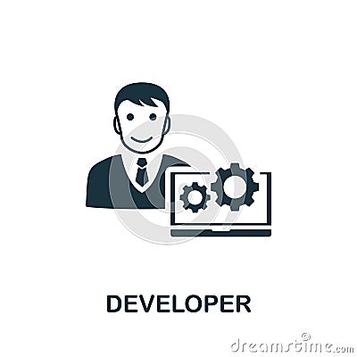 Developer icon. Simple element from agile method collection. Filled Developer icon for templates, infographics and more Vector Illustration