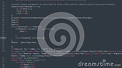 Developer Software Source Code on Monitor Screen. Writing Script of ...