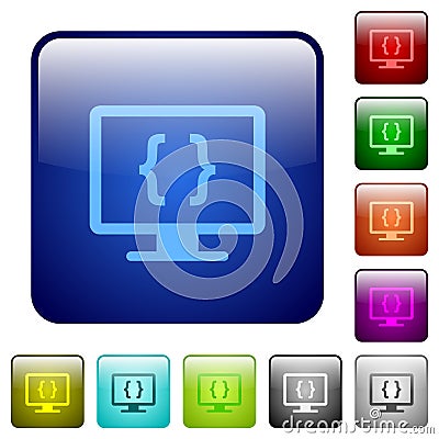 Developing application color square buttons Stock Photo