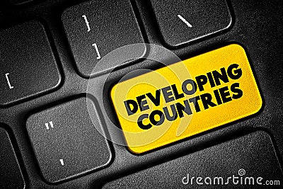 Developing Countries is a sovereign states with a lesser developed industrial base and a lower Human Development Index relative to Stock Photo