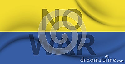 Developing crumpled flag of the independent country of Ukraine, no war - Vector Vector Illustration