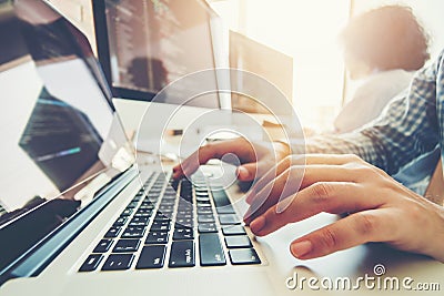 Developing programmer Team Development Website design and coding Stock Photo