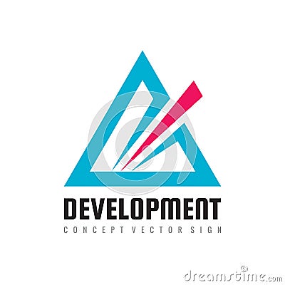 Development abstract triangle - vector logo template concept illustration for corporate identity. Pyramid sign. Design element. Vector Illustration