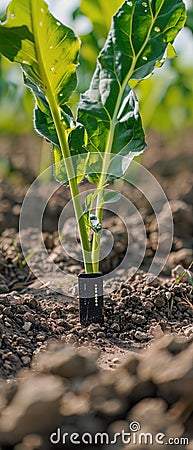 Development of a biotech sensor that detects soil health for optimized agricultural practices Stock Photo
