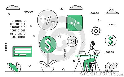 Development code optimization Vector Illustration