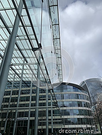 Tower Place West, 5 Great Tower St, London with its glass atrium made by Foster and Partners Architects Editorial Stock Photo