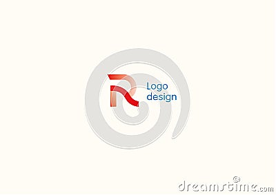 Development of a creative geometric logo, the letter R Vector Illustration