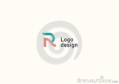 Development of a creative geometric logo, the letter R Vector Illustration