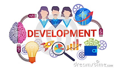 Development Effective Planning Strategy Business Web Banner Vector Illustration