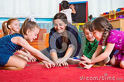 Development games at kindergarten Stock Photo